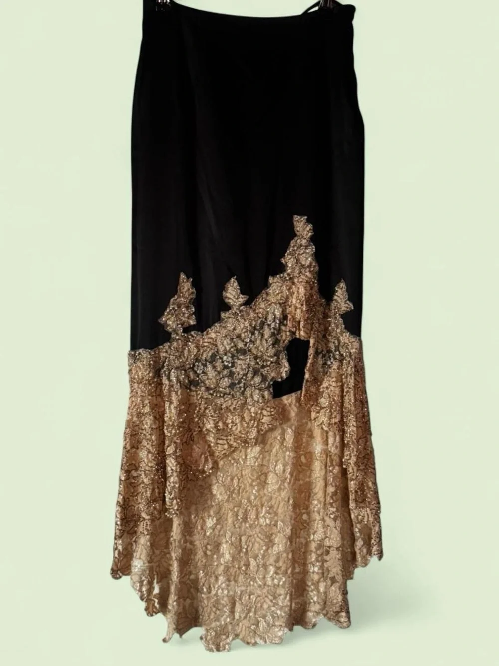 🖤 vintage cache silk lace skirt 🖤